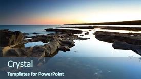  Presentation with ireland - Theme enhanced with atlantic ocean scenery at amazing sunset ireland background and a ocean colored foreground