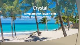  Presentation with summer trees - Colorful presentation theme enhanced with atlantic ocean sunny tropical seascape backdrop and a teal colored foreground