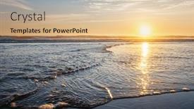  Presentation with ocean waves - Slides featuring atlantic-ocean-sunset-with-surging background and a soft green colored foreground