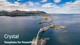  Presentation with road construction - Colorful slide deck enhanced with atlantic road atlanterhavsveien been award backdrop and a ocean colored foreground