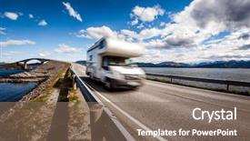  Presentation with highway construction - Cool new PPT theme with atlantic road atlanterhavsveien been award backdrop and a violet colored foreground