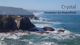  Presentation with atlantic - Slides having atlantic-rocky-coast-view-aljezur background and a light blue colored foreground