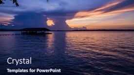  Presentation with atlantic - Cool new PPT theme with bocas del toro panama backdrop and a navy blue colored foreground