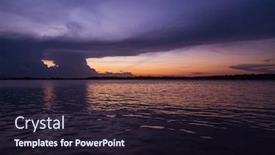  Presentation with atlantic - Presentation theme consisting of atlantic-sunset-at-the-sea background and a wine colored foreground