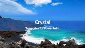  Presentation with volcanic eruption sopka klyuchevskoy volcano - Beautiful slide deck featuring atlantic volcanic black coast in la palma with foam in funecaliente canary islands backdrop and a teal colored foreground