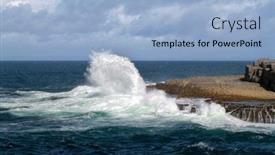  Presentation with atlantic - PPT theme having atlantic-wave background and a light blue colored foreground