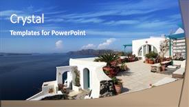  Presentation with santorini - Amazing theme having atlantis - amazing view romantic santorini island backdrop and a teal colored foreground
