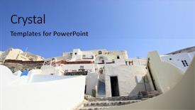  Presentation with santorini - Beautiful presentation featuring atlantis - amazing view romantic santorini island backdrop and a light blue colored foreground