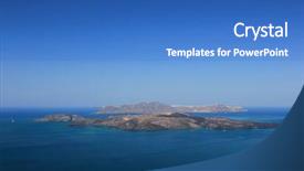  Presentation with santorini - Slide set enhanced with atlantis - santorini island volcano greece background and a teal colored foreground