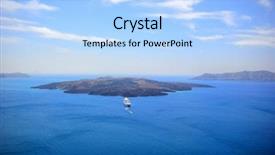  Presentation with volcano - Slide deck consisting of atlantis - santorini volcano greece background and a light blue colored foreground