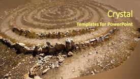  Presentation with road stop sign - Presentation theme featuring painterly quiet grove of tress background and a wine colored foreground