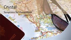  Presentation with map - PPT theme with atlas greek - map of epirus greece background and a coral colored foreground