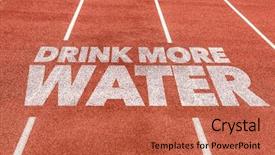  Presentation with water - Theme with atletes nutrition - drink more water written background and a coral colored foreground