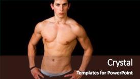  Presentation with black man - Presentation theme having flog - young man with atletic body background and a tawny brown colored foreground