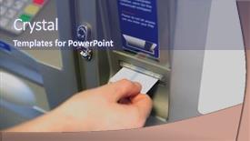  Presentation with atm - Amazing slide set having atm access - female hand inserts backdrop and a ocean colored foreground