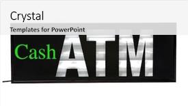  Presentation with atm machine - PPT theme having atm automatic teller machine sign background and a white colored foreground