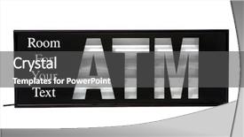  Presentation with atm machine - Theme consisting of atm automatic teller machine sign background and a dark gray colored foreground