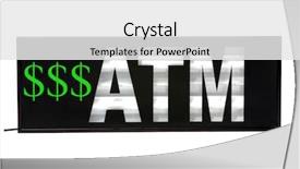  Presentation with atm machine - Slides with atm automatic teller machine sign background and a white colored foreground