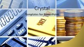  Presentation with atm - Presentation theme featuring atm machine - bussines theme photos background and a light blue colored foreground