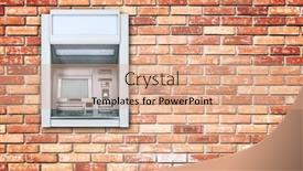  Presentation with atm - Colorful presentation theme enhanced with atm-machine-on-brick-wall backdrop and a coral colored foreground