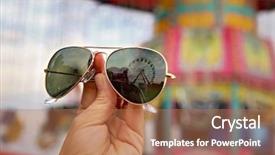  Presentation with state fair - Slide set featuring atmosphere at a state fair background and a coral colored foreground