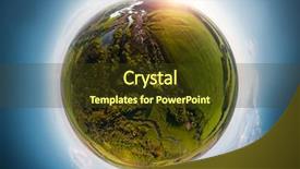  Presentation with unmanned aerial vehicle uav - Colorful PPT theme enhanced with atmosphere green globe - aerial panorama of the countryside backdrop and a tawny brown colored foreground