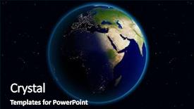  Presentation with earth atmosphere - Beautiful presentation theme featuring atmosphere green globe - beautiful planet earth viewing europe backdrop and a black colored foreground