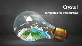  Presentation with ecology - Beautiful slide set featuring atmosphere green globe - global ecology concept backdrop and a  colored foreground