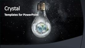  Presentation with earth atmosphere - Presentation design with atmosphere green globe - planet earth inside of light background and a  colored foreground