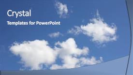  Presentation with atmosphere layers - PPT layouts featuring atmosphere layers - cloud shapes on blue sky background and a ocean colored foreground