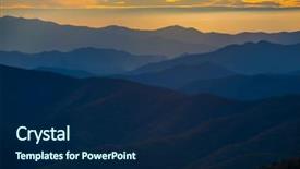  Presentation with ridges - PPT layouts featuring atmosphere layers - smoky mountain colorful sunset scene background and a navy blue colored foreground
