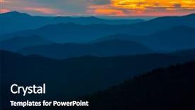  Presentation with ridges - Presentation theme having atmosphere layers - smoky mountain colorful sunset scene background and a black colored foreground
