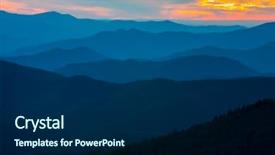  Presentation with ridges - Audience pleasing PPT theme consisting of atmosphere layers - smoky mountain colorful sunset scene backdrop and a navy blue colored foreground