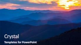  Presentation with ridges - Cool new presentation theme with atmosphere layers - smoky mountain colorful sunset scene backdrop and a navy blue colored foreground