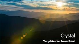  Presentation with ridges - Beautiful PPT theme featuring atmosphere layers - smoky mountain colorful sunset scene backdrop and a black colored foreground
