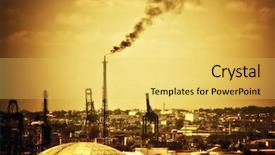  Presentation with oil refinery - Presentation theme consisting of atmosphere with a huge background and a yellow colored foreground