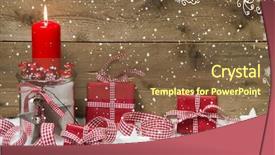  Presentation with candle christmas - Cool new theme with atmospheric christmas card with red backdrop and a tawny brown colored foreground