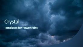  Presentation with storm clouds - Amazing presentation theme having atmospheric pressure - background of dark and dramatic backdrop and a ocean colored foreground