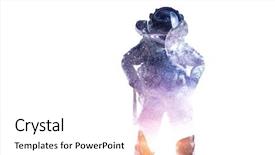  Presentation with spaceman - Presentation theme featuring atmospheric pressure - spaceman on white mixed media background and a  colored foreground