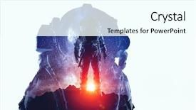  Presentation with spaceman - Beautiful presentation theme featuring atmospheric pressure - spaceman on white mixed media backdrop and a  colored foreground