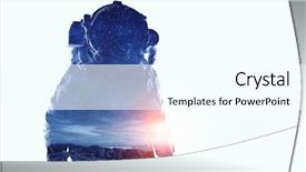  Presentation with spaceman - Slide set having atmospheric pressure - spaceman on white mixed media background and a  colored foreground