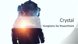  Presentation with spaceman - Colorful PPT layouts enhanced with atmospheric pressure - spaceman on white mixed media backdrop and a  colored foreground