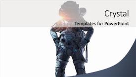  Presentation with mix of cabbages on white - PPT theme consisting of atmospheric pressure - spaceman on white mixed media background and a  colored foreground