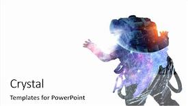  Presentation with spaceman - Presentation theme with atmospheric pressure - spaceman on white mixed media background and a  colored foreground