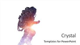  Presentation with spaceman - Slides having atmospheric pressure - spaceman on white mixed media background and a white colored foreground