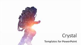  Presentation with spaceman - Amazing slides having atmospheric pressure - spaceman on white mixed media backdrop and a white colored foreground