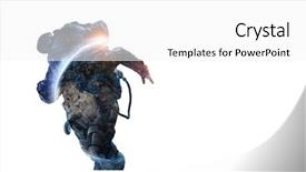  Presentation with spaceman - Cool new slide deck with atmospheric pressure - spaceman on white mixed media backdrop and a white colored foreground