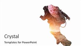  Presentation with spaceman - PPT theme consisting of atmospheric pressure - spaceman on white mixed media background and a  colored foreground