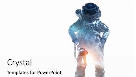  Presentation with spaceman - PPT theme enhanced with atmospheric pressure - spaceman on white mixed media background and a  colored foreground