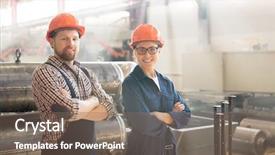  Presentation with mechanical engineers mechanical engineering science - Cool new PPT layouts with atms engineering - two young successful engineers backdrop and a  colored foreground